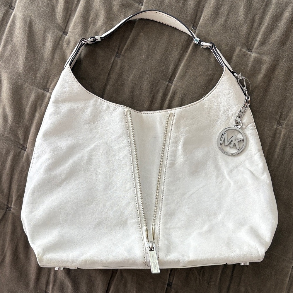 Michael Kors Cream Leather Hobo Bag